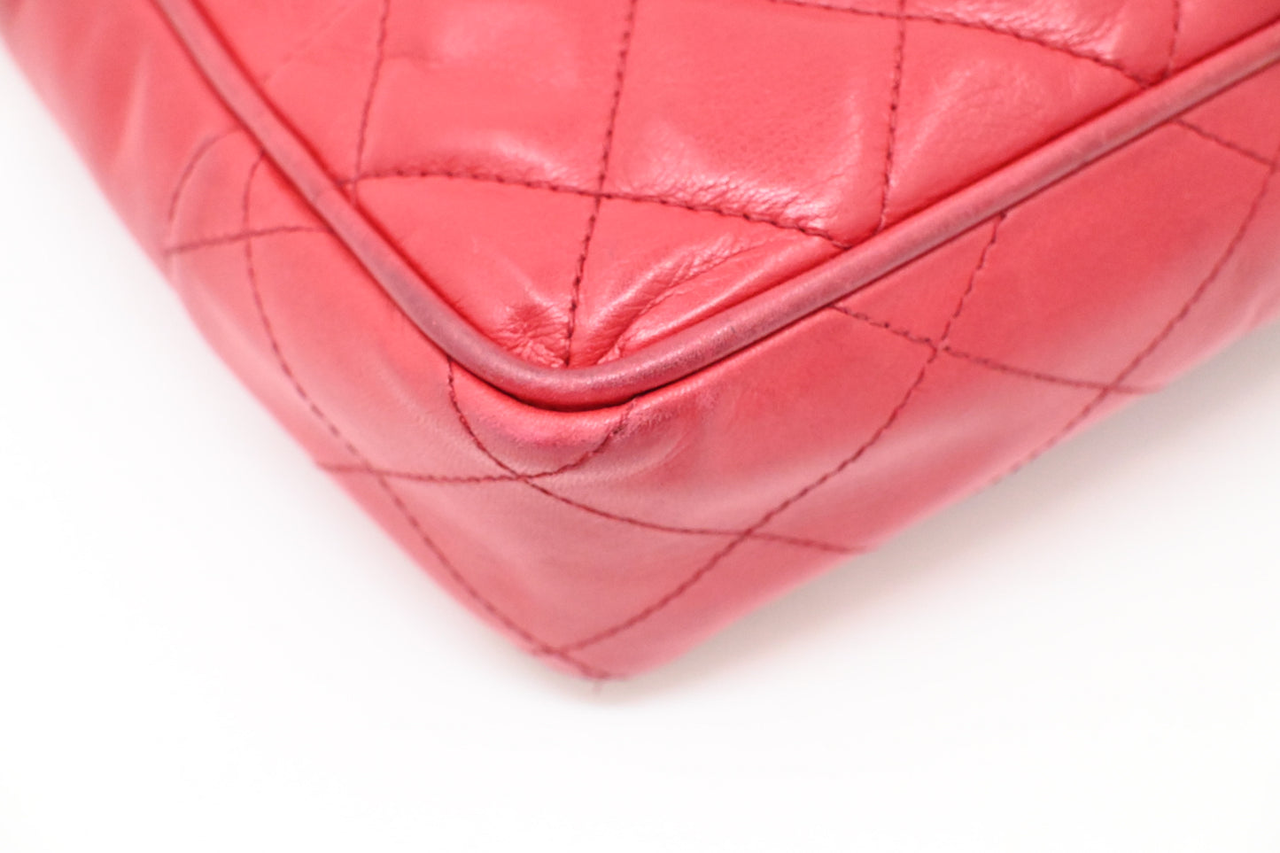 Chanel Chain Shoulder Bag in Red Leather