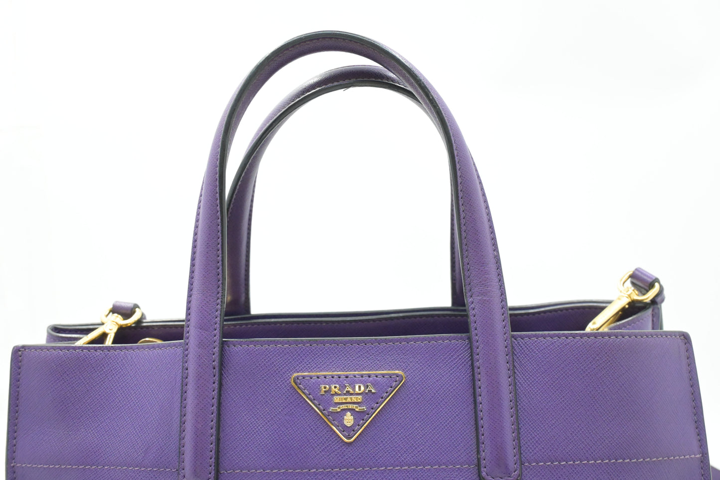 Prada 2way Bag in Purple Saffiano Leather