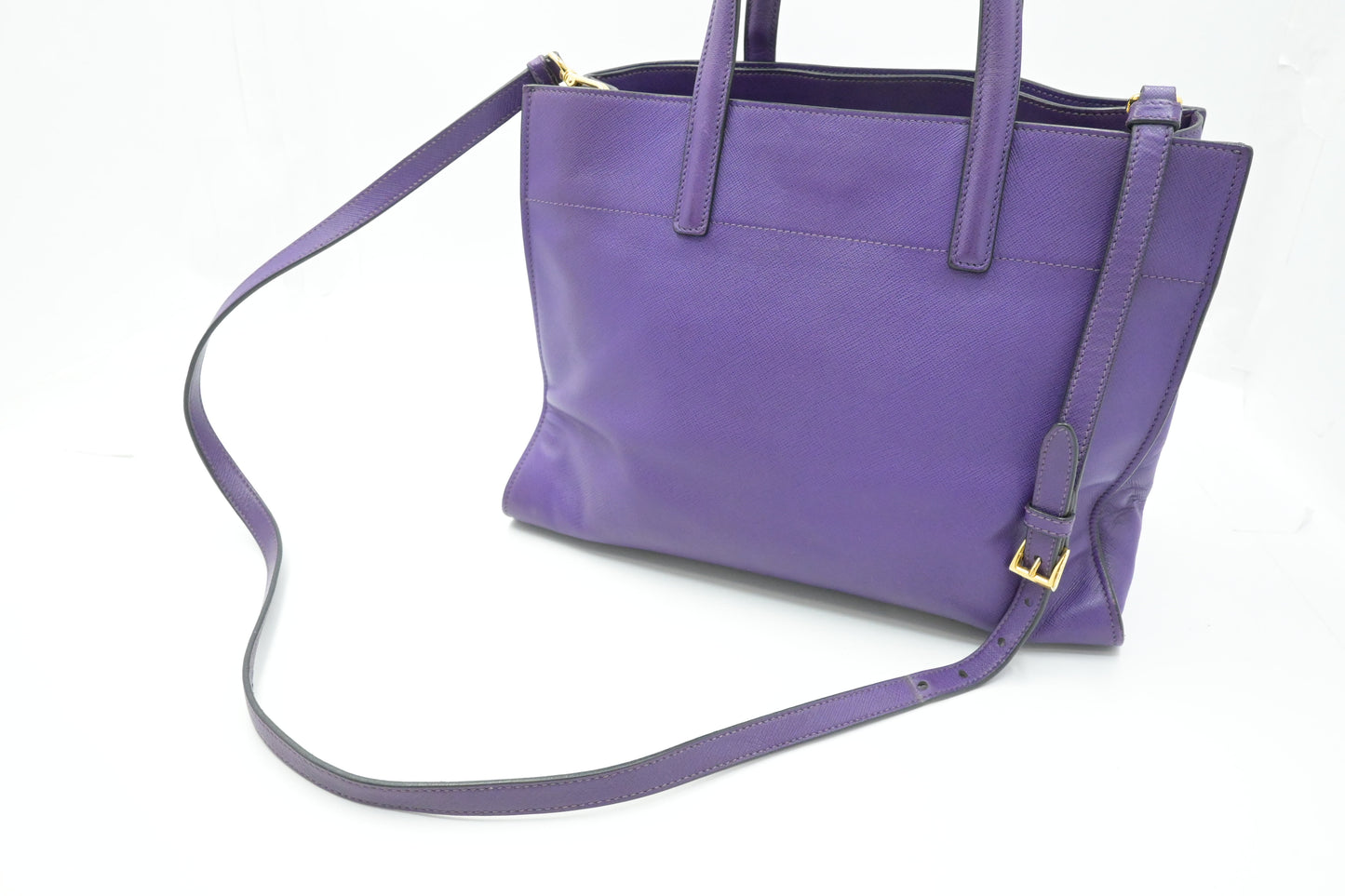 Prada 2way Bag in Purple Saffiano Leather