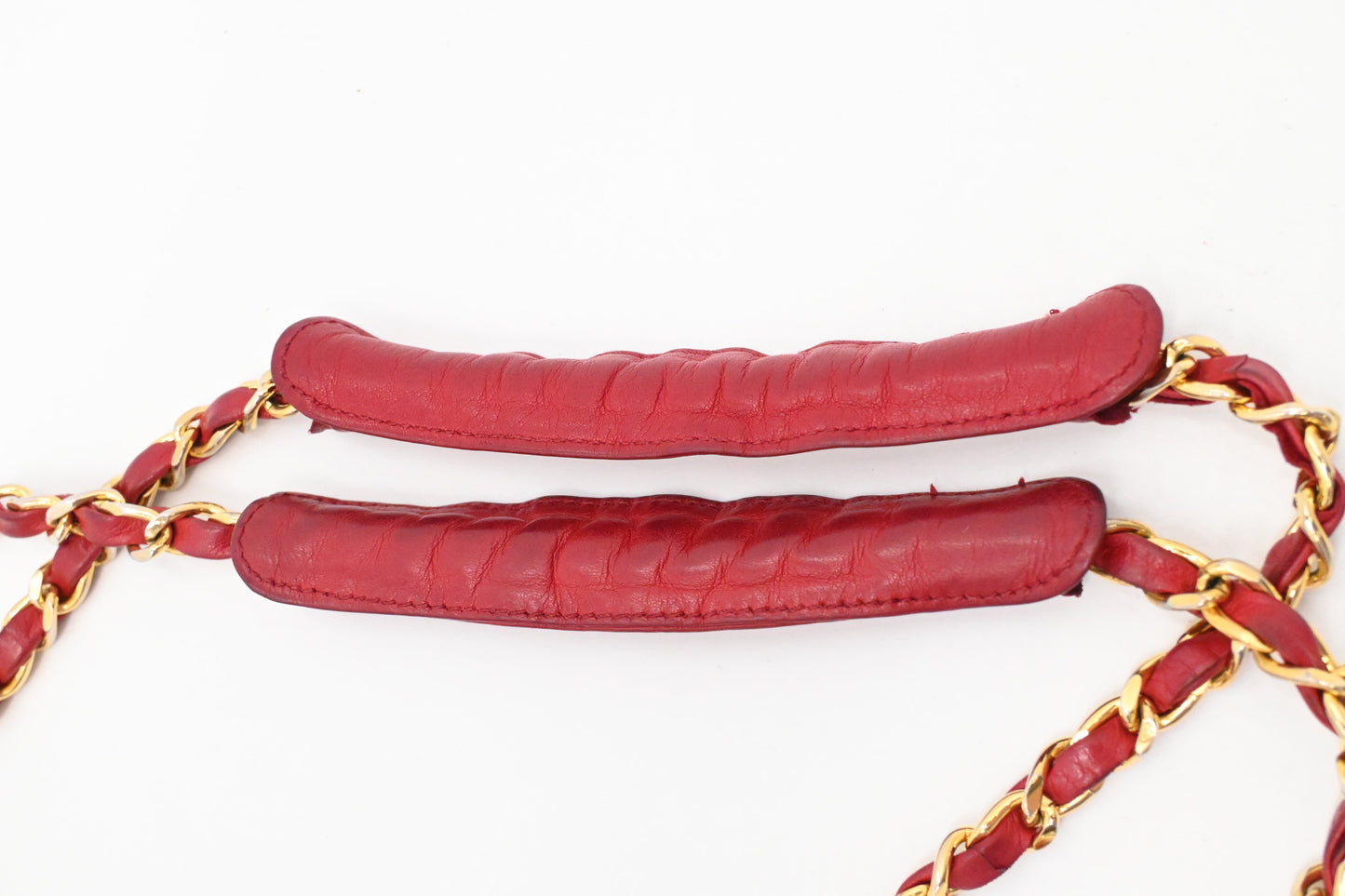 Chanel Chain Shoulder Bag in Red Leather