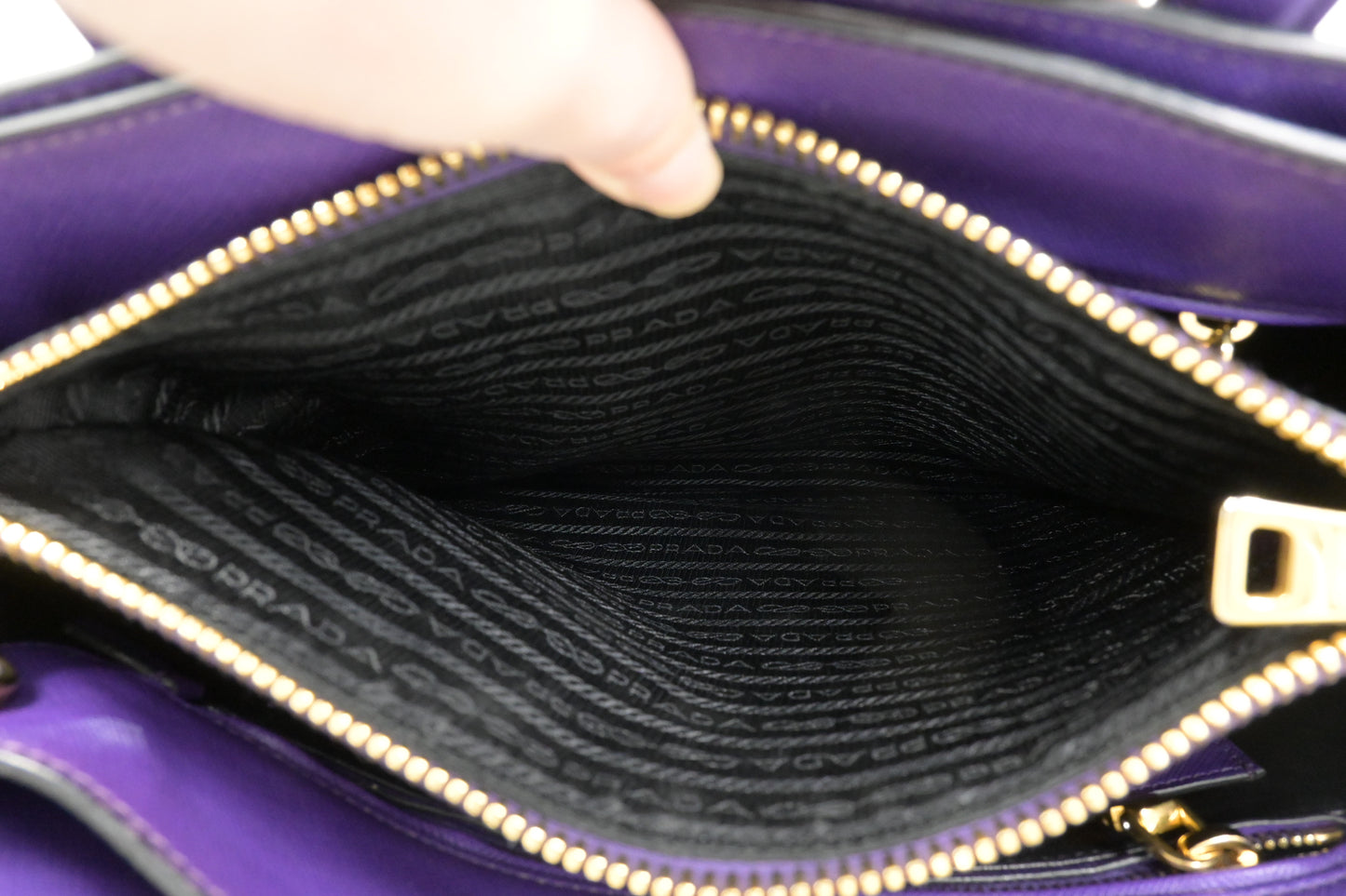 Prada 2way Bag in Purple Saffiano Leather