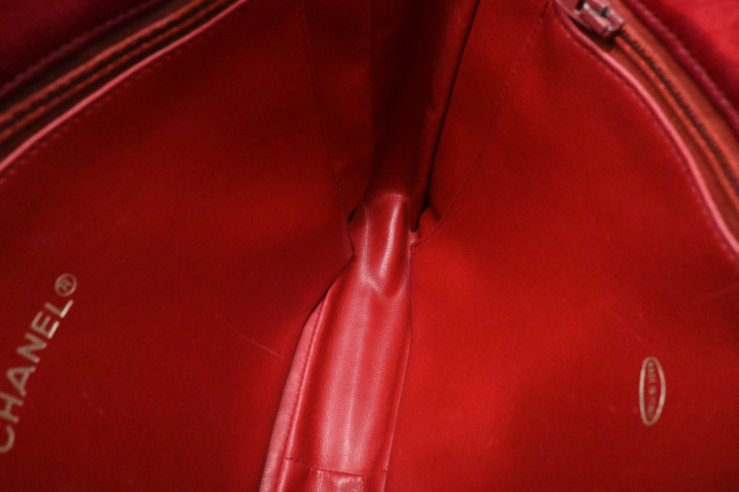 Chanel Chain Shoulder Bag in Red Leather