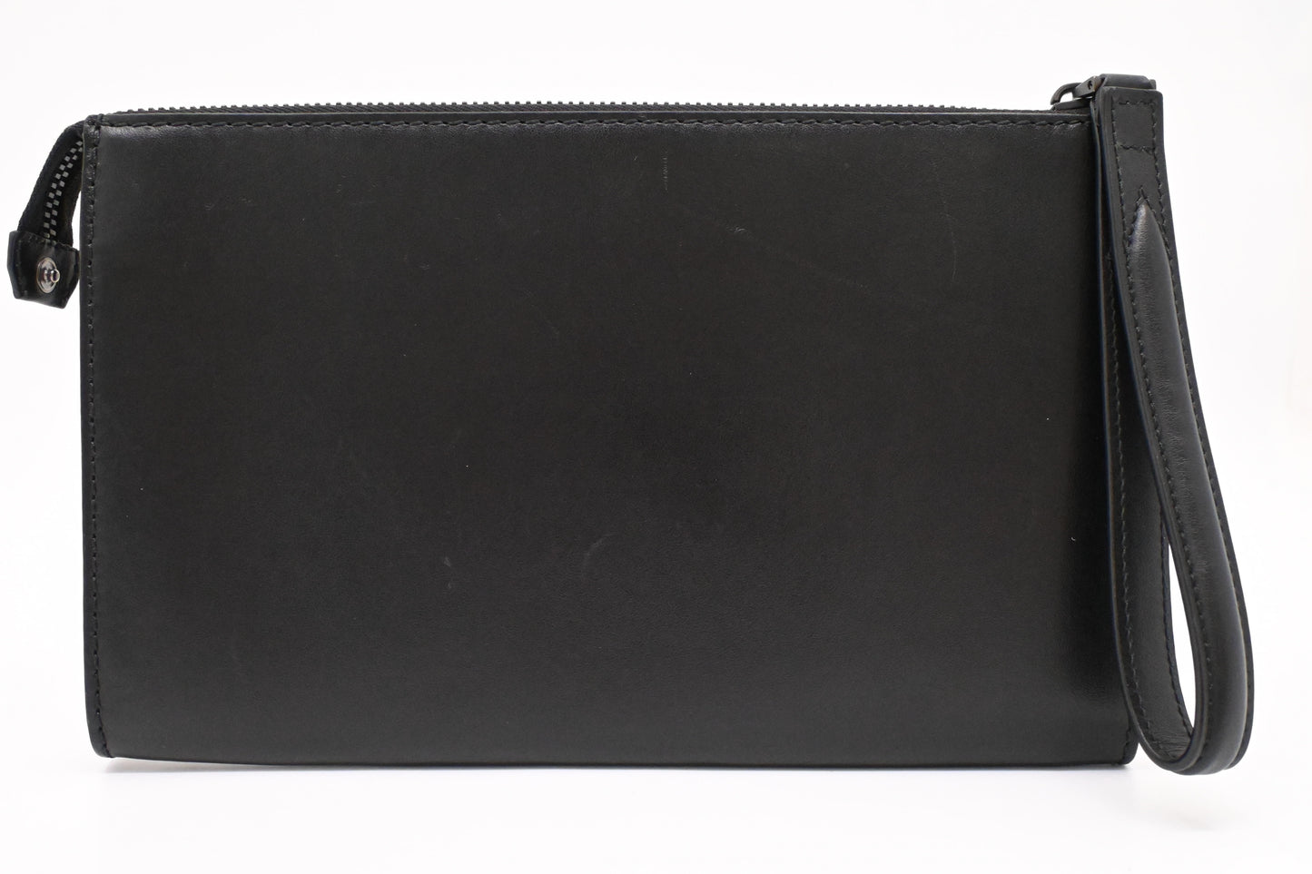 Ferragamo Firenze Clutch in Black and Burgundy Leather