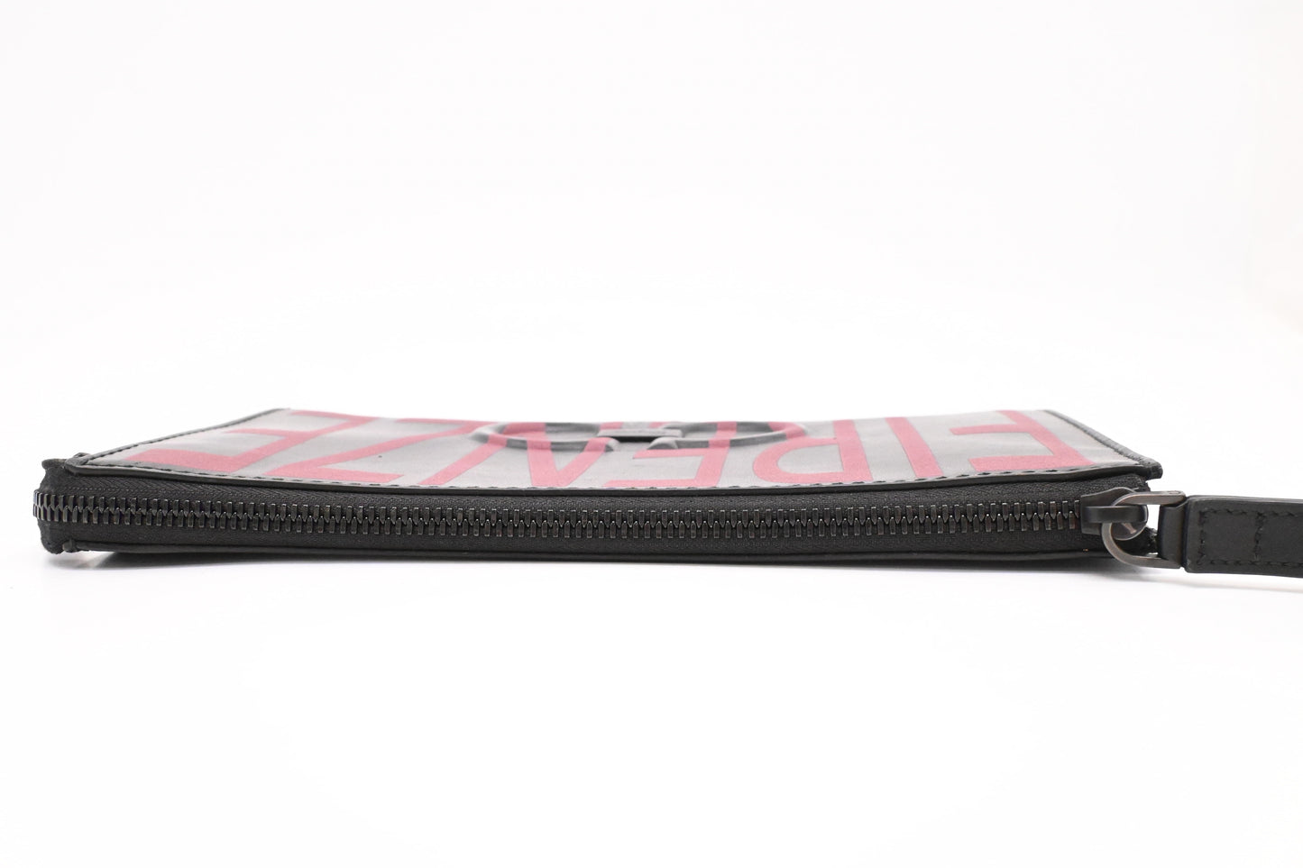 Ferragamo Firenze Clutch in Black and Burgundy Leather