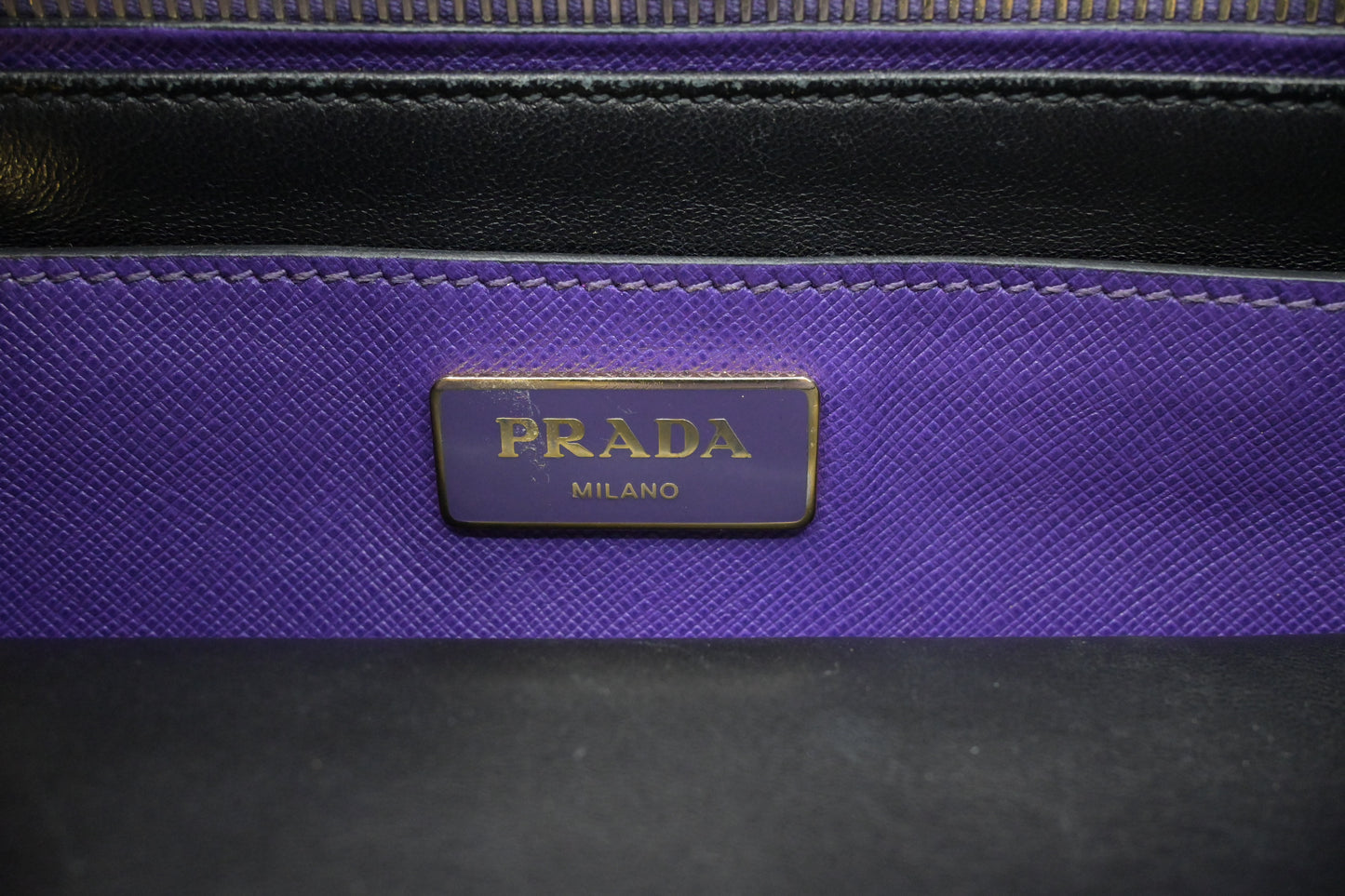 Prada 2way Bag in Purple Saffiano Leather