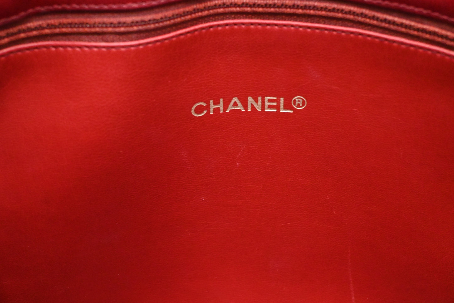 Chanel Chain Shoulder Bag in Red Leather