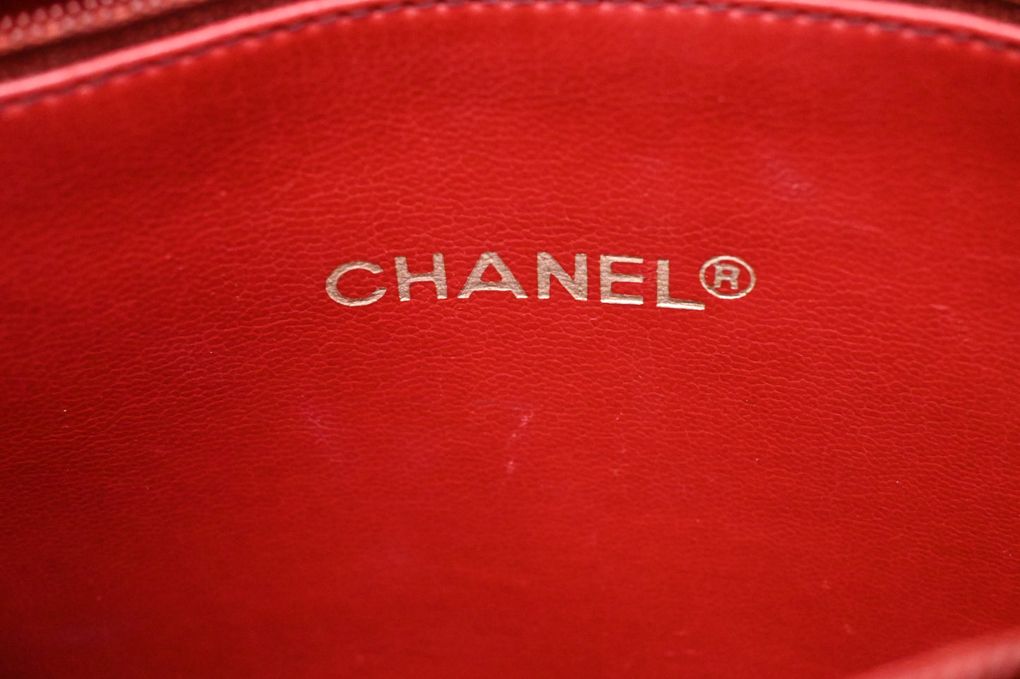 Chanel Chain Shoulder Bag in Red Leather