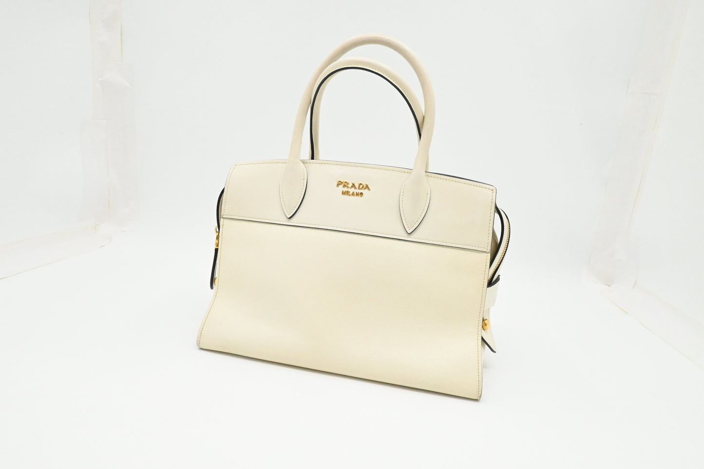 Prada Handbag in White Saffiano Leather