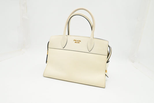 Prada Handbag in White Saffiano Leather