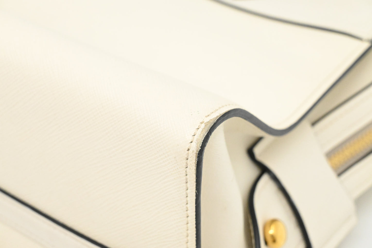 Prada Handbag in White Saffiano Leather