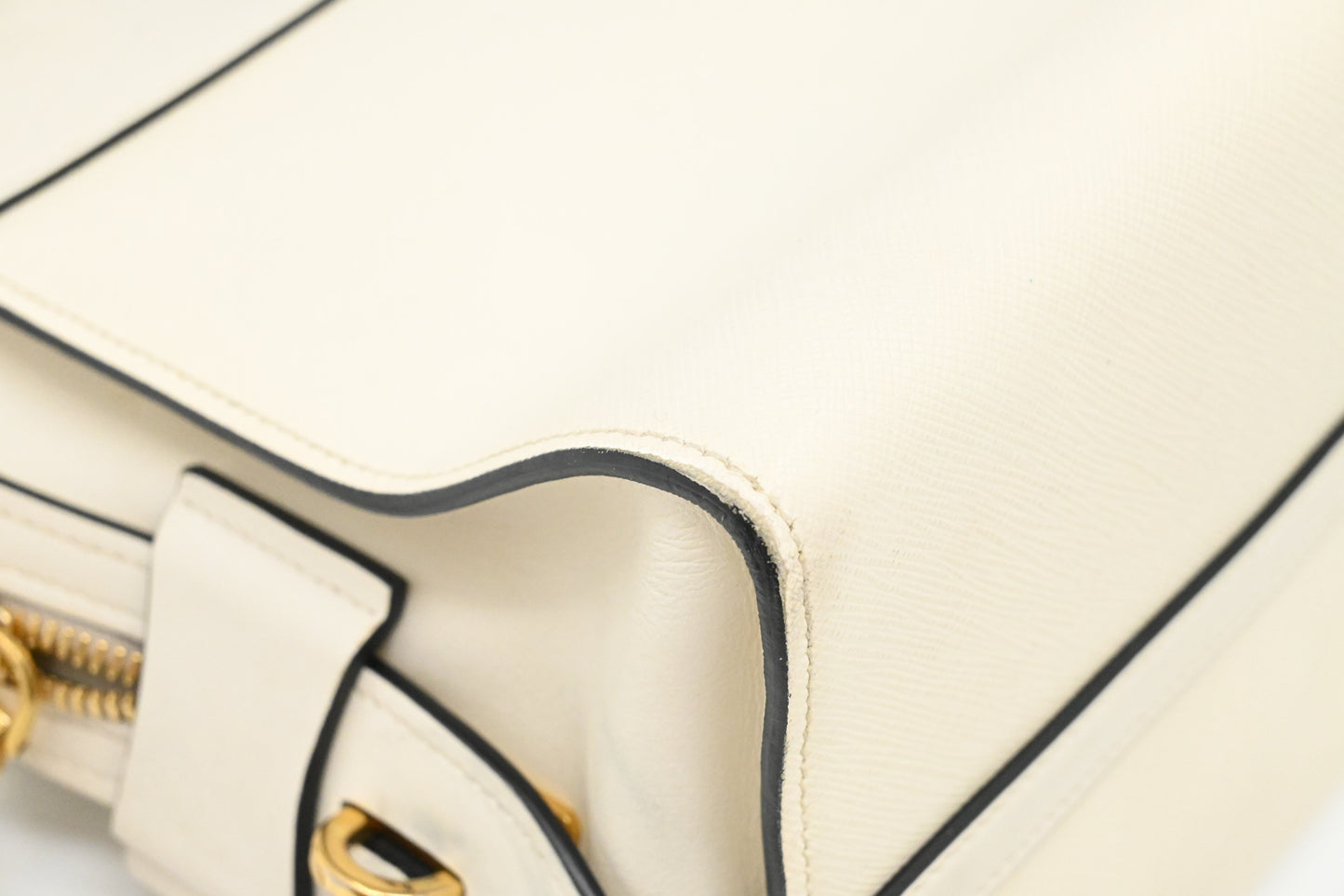 Prada Handbag in White Saffiano Leather