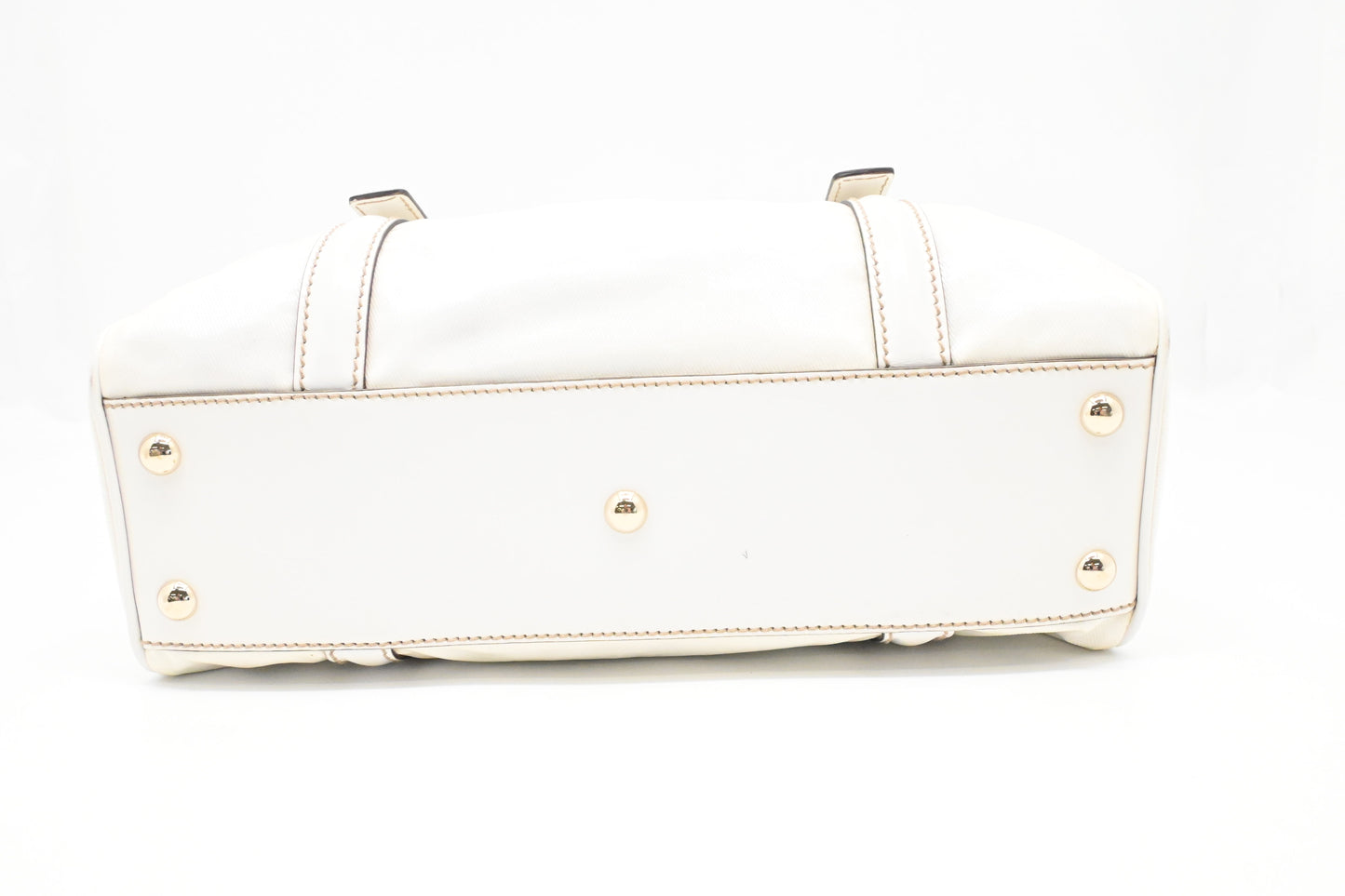 Gucci Britt Boston Bag in White Coated Canvas