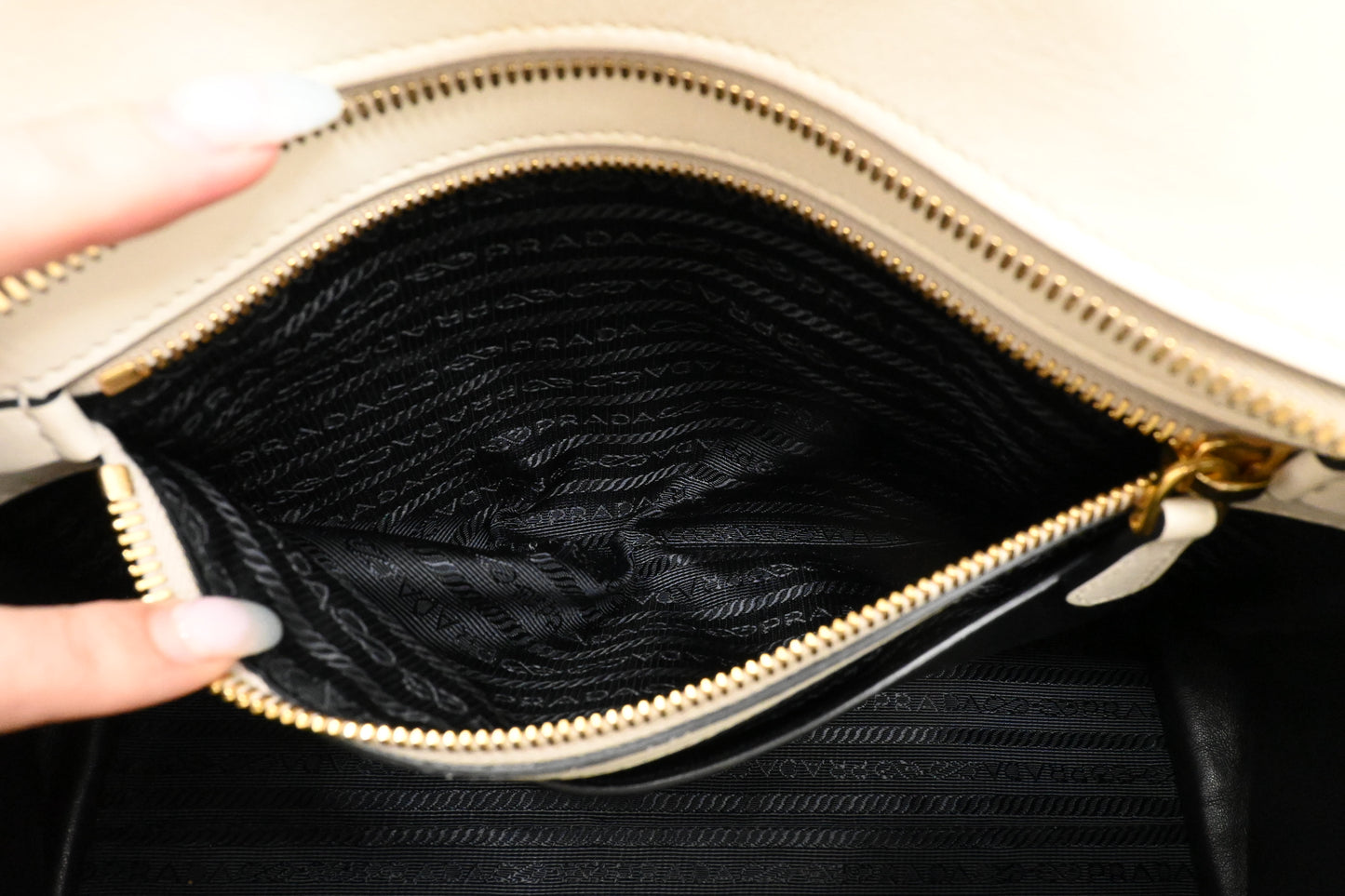 Prada Handbag in White Saffiano Leather