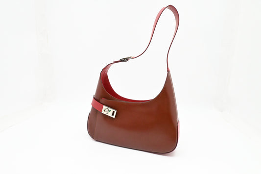 Ferragamo Hobo Bag in Bordeaux and Red Leather