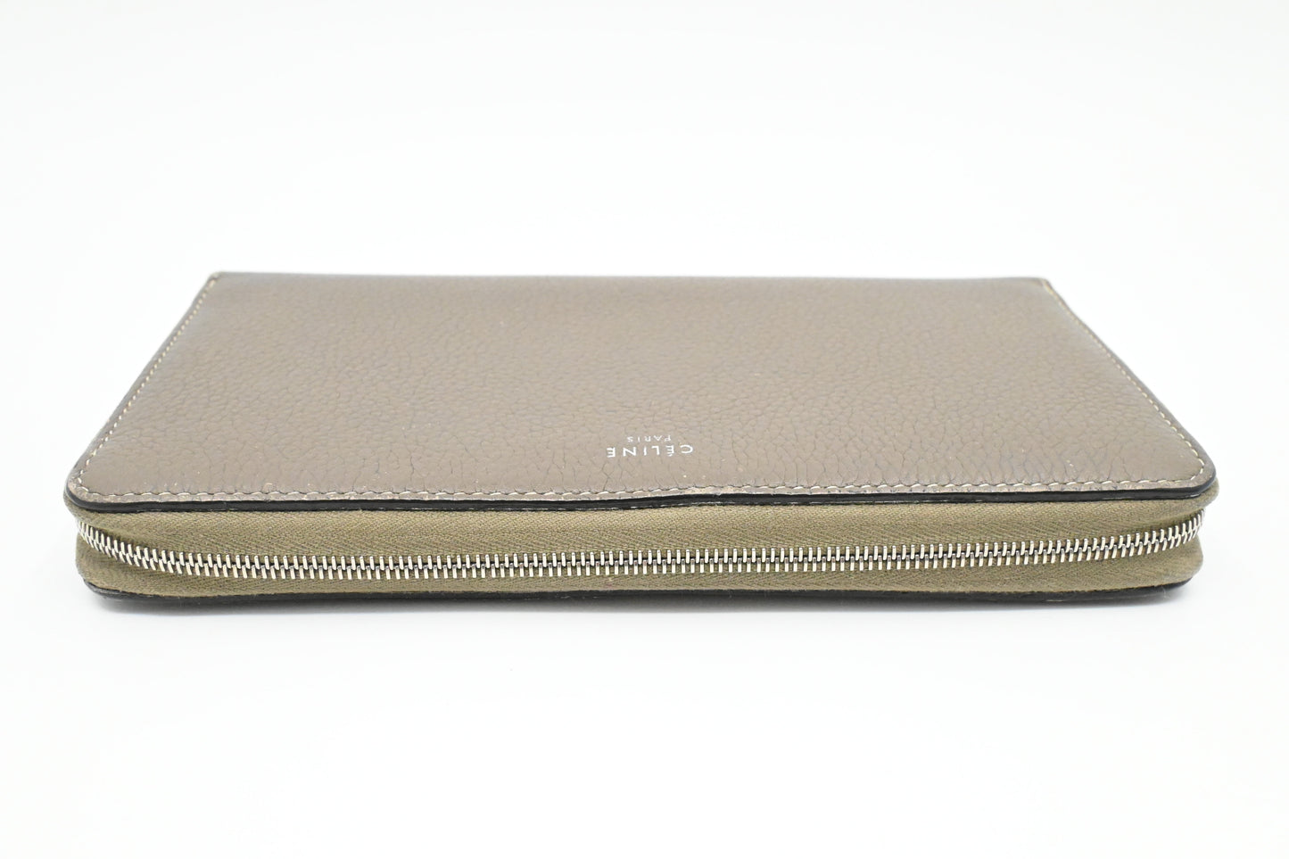Celine Long Zippy Wallet in Beige Leather