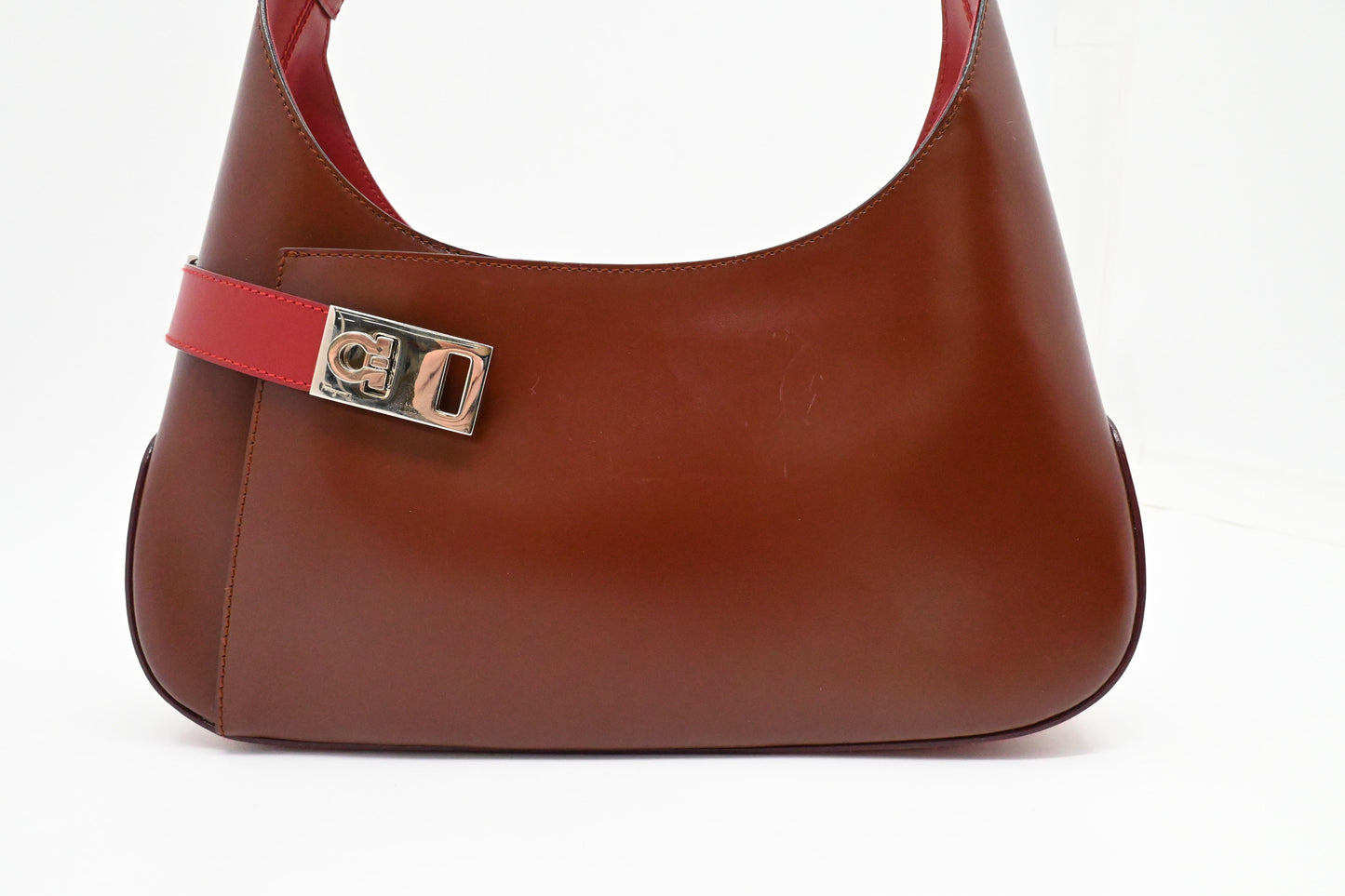 Ferragamo Hobo Bag in Bordeaux and Red Leather