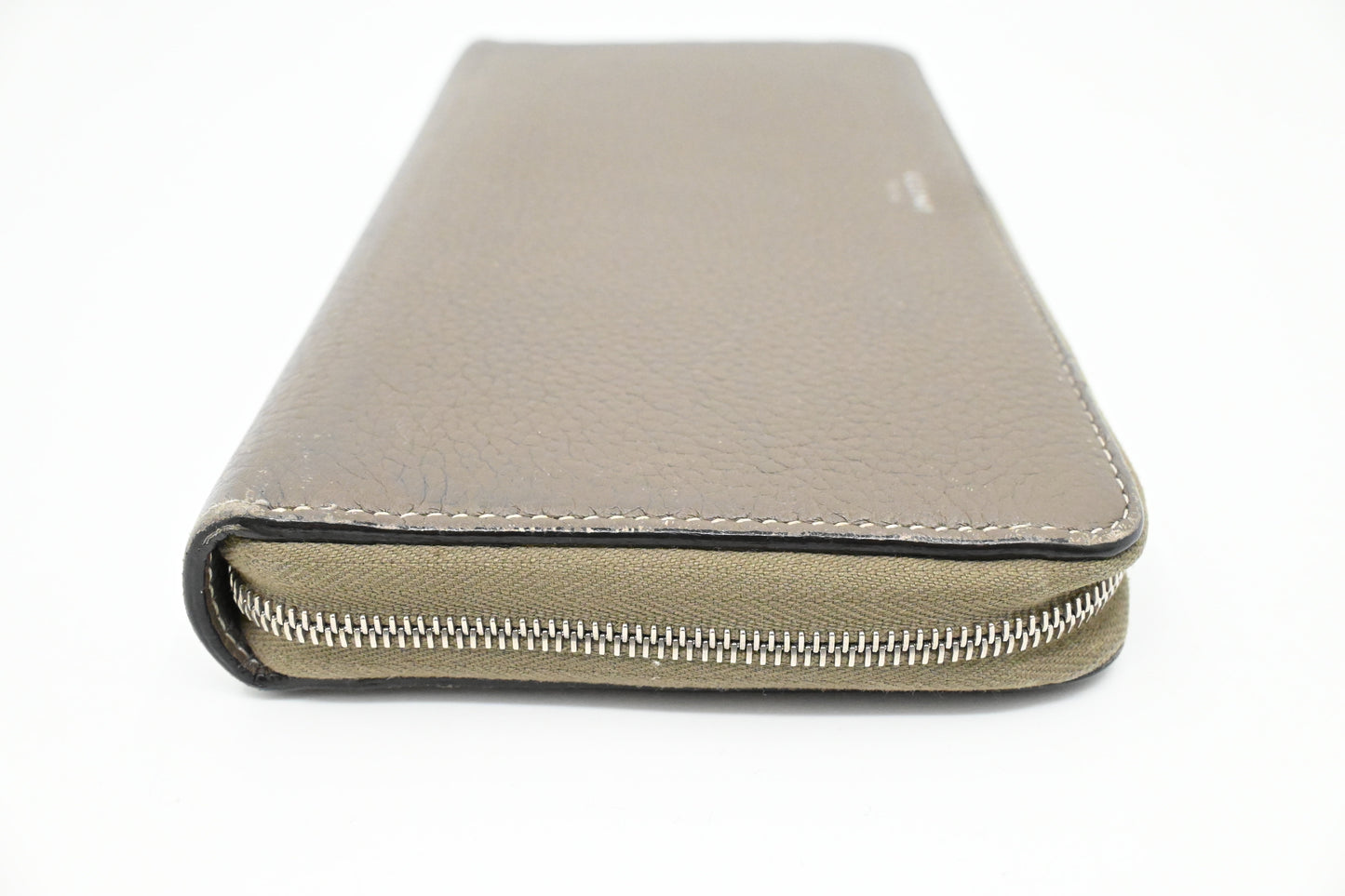 Celine Long Zippy Wallet in Beige Leather