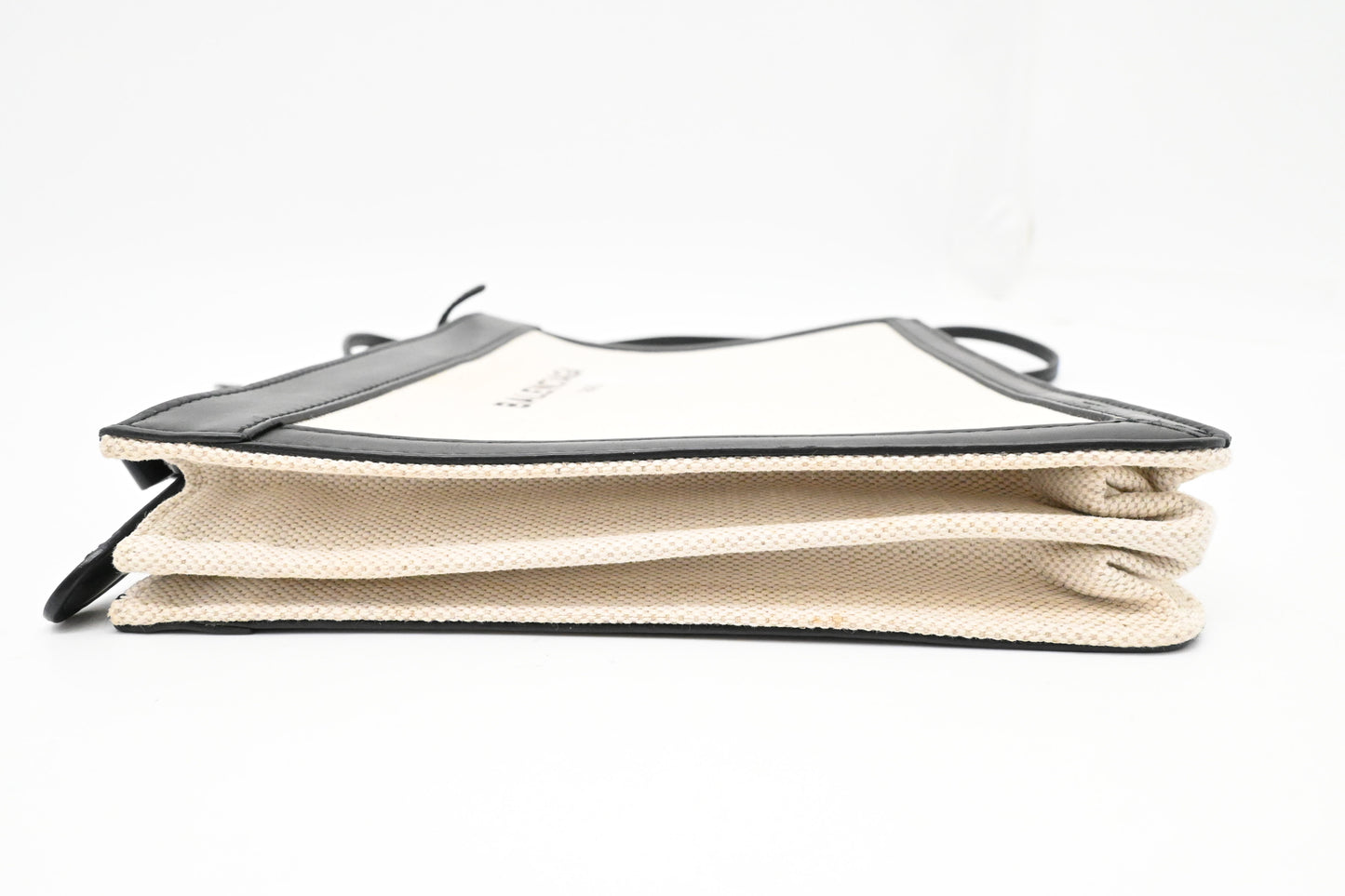 Balenciaga Navy Pochette Crossbody in Off White Canvas