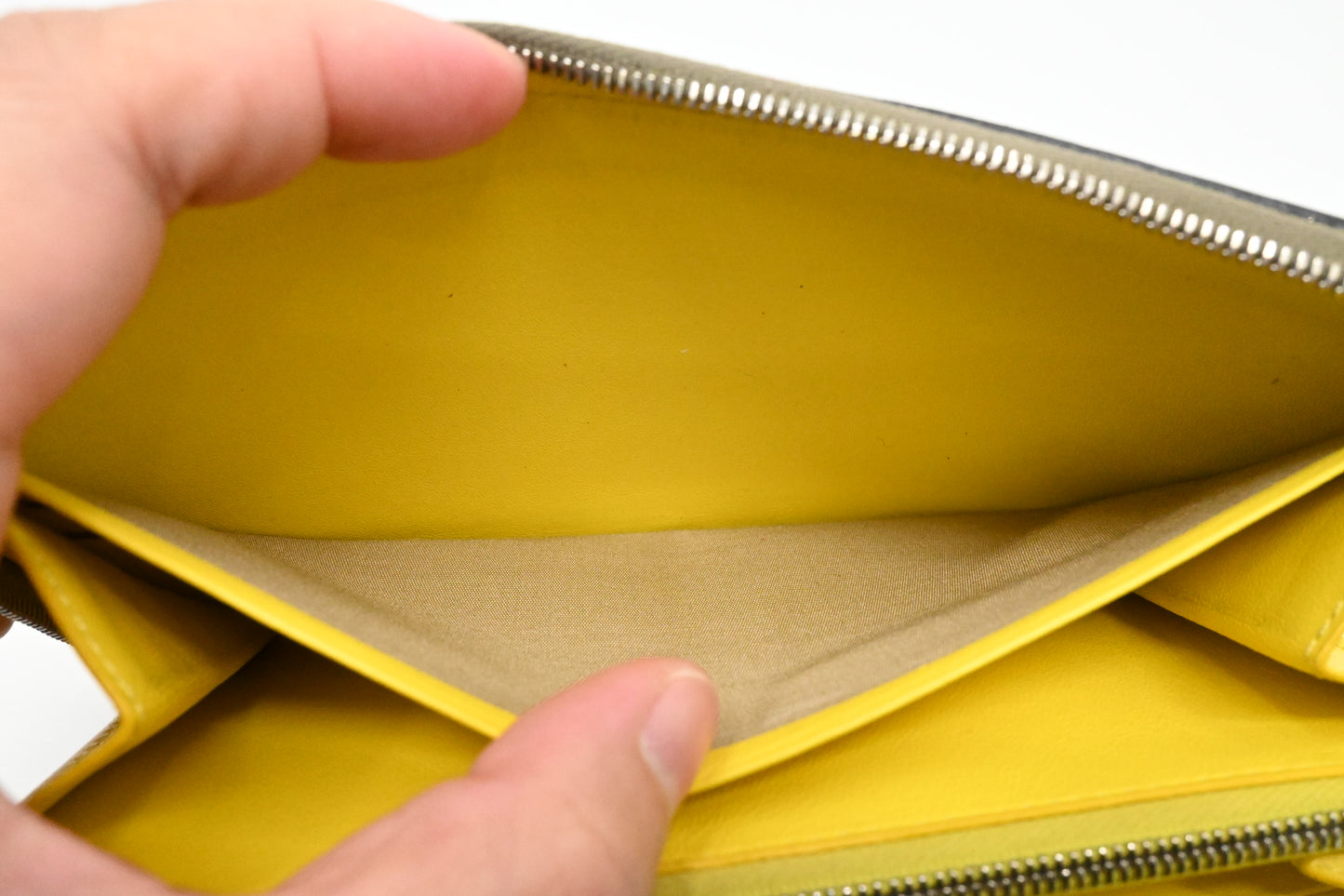 Celine Long Zippy Wallet in Beige Leather
