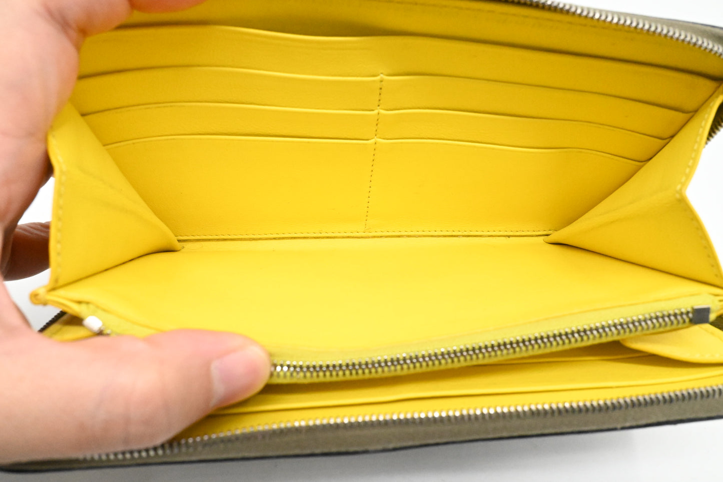 Celine Long Zippy Wallet in Beige Leather