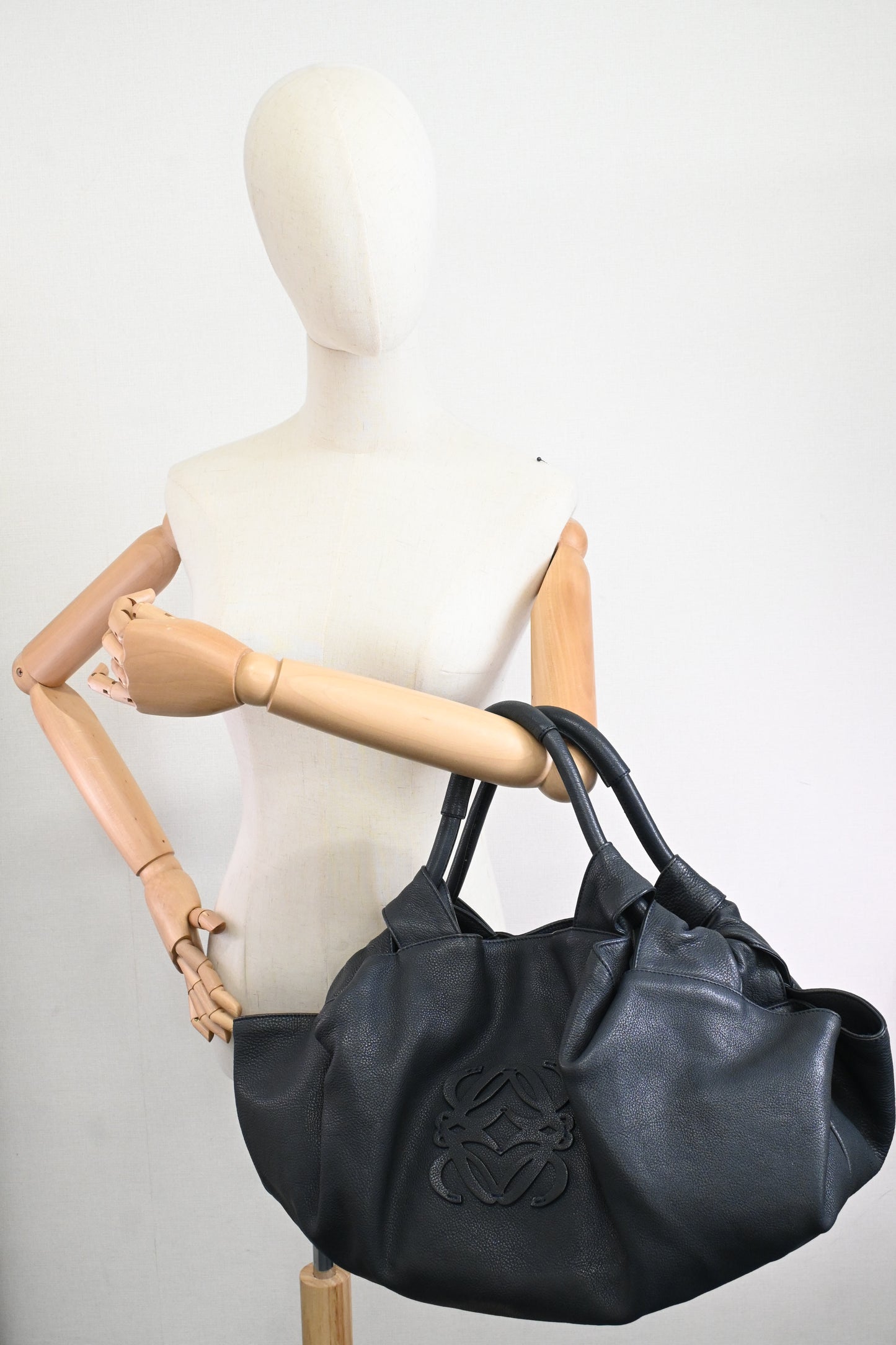 Loewe Nappa Aire Shoulder Bag in Grey Blue Leather