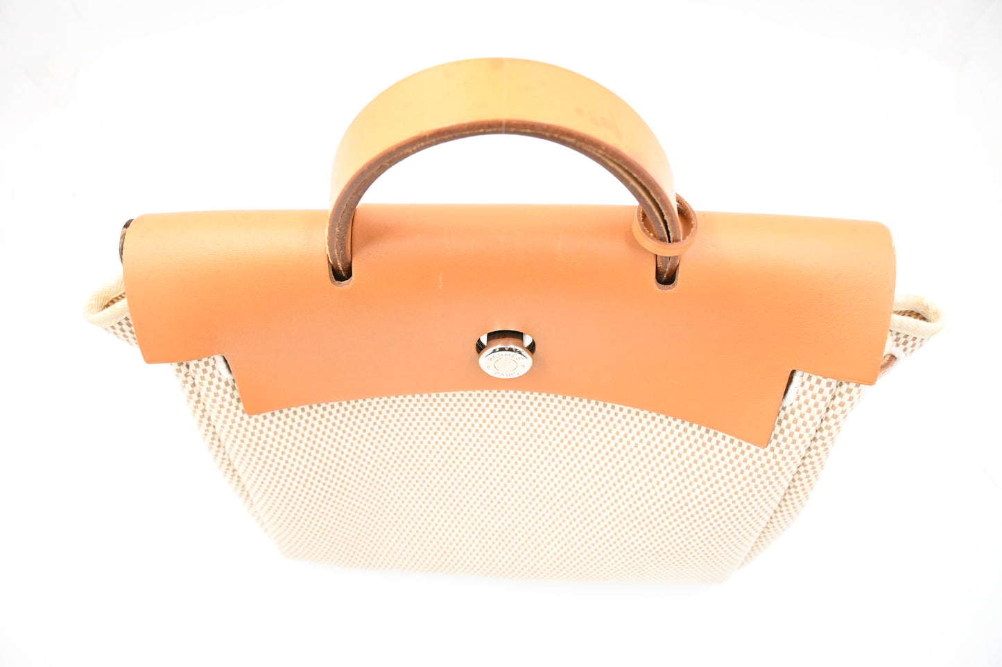 Hermes Herbag Backpack in Beige Canvas