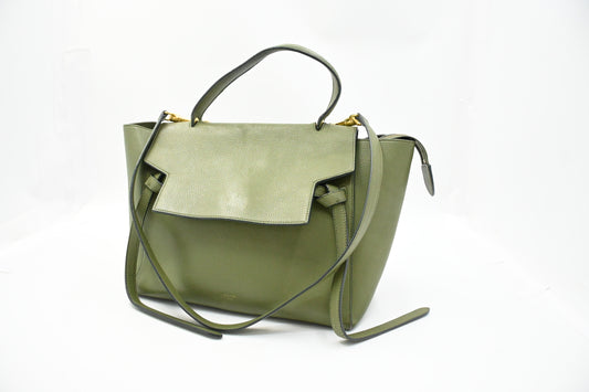 Celine Micro Belt Bag in Olive Green Leather