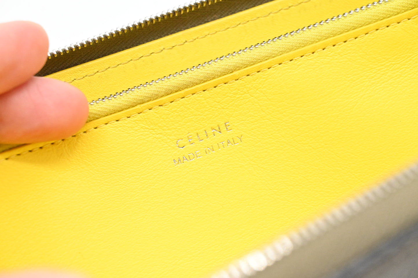 Celine Long Zippy Wallet in Beige Leather