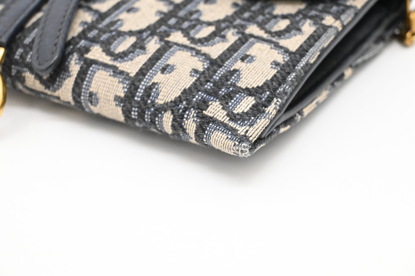Dior Saddle Wallet on Chain in Oblique Canvas