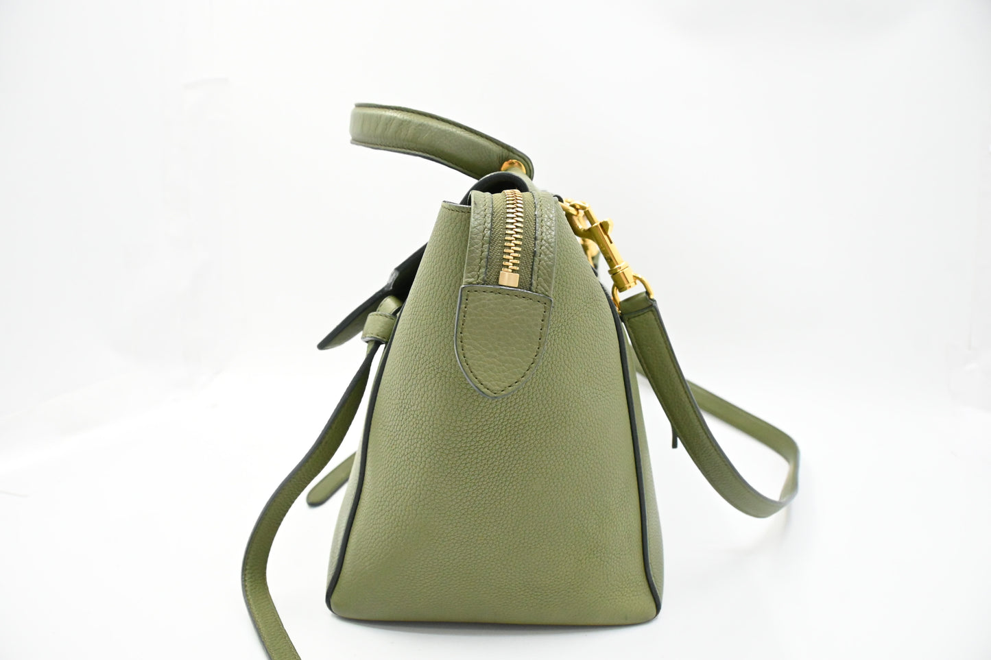 Celine Micro Belt Bag in Olive Green Leather
