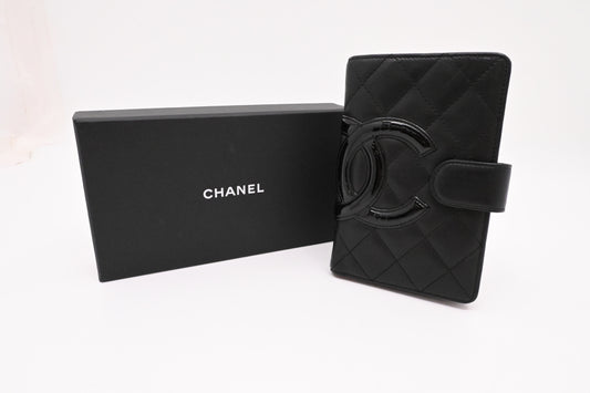 Chanel Cambon Wallet in Black Matelassé Leather