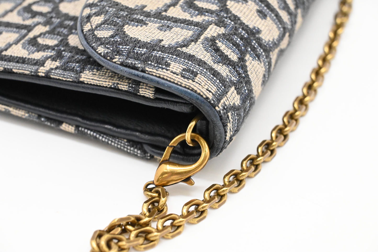 Dior Saddle Wallet on Chain in Oblique Canvas