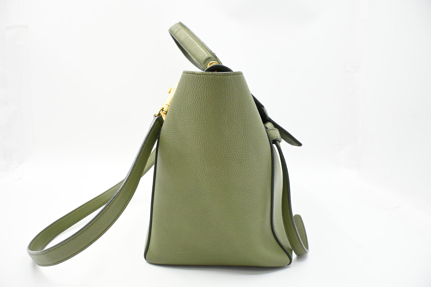 Celine Micro Belt Bag in Olive Green Leather