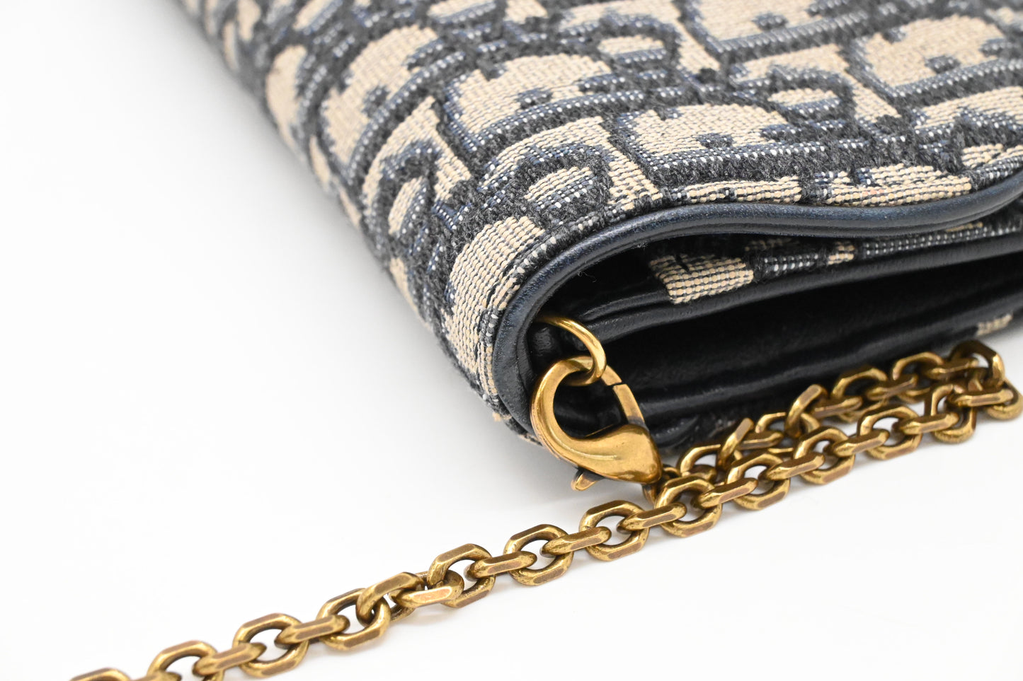 Dior Saddle Wallet on Chain in Oblique Canvas