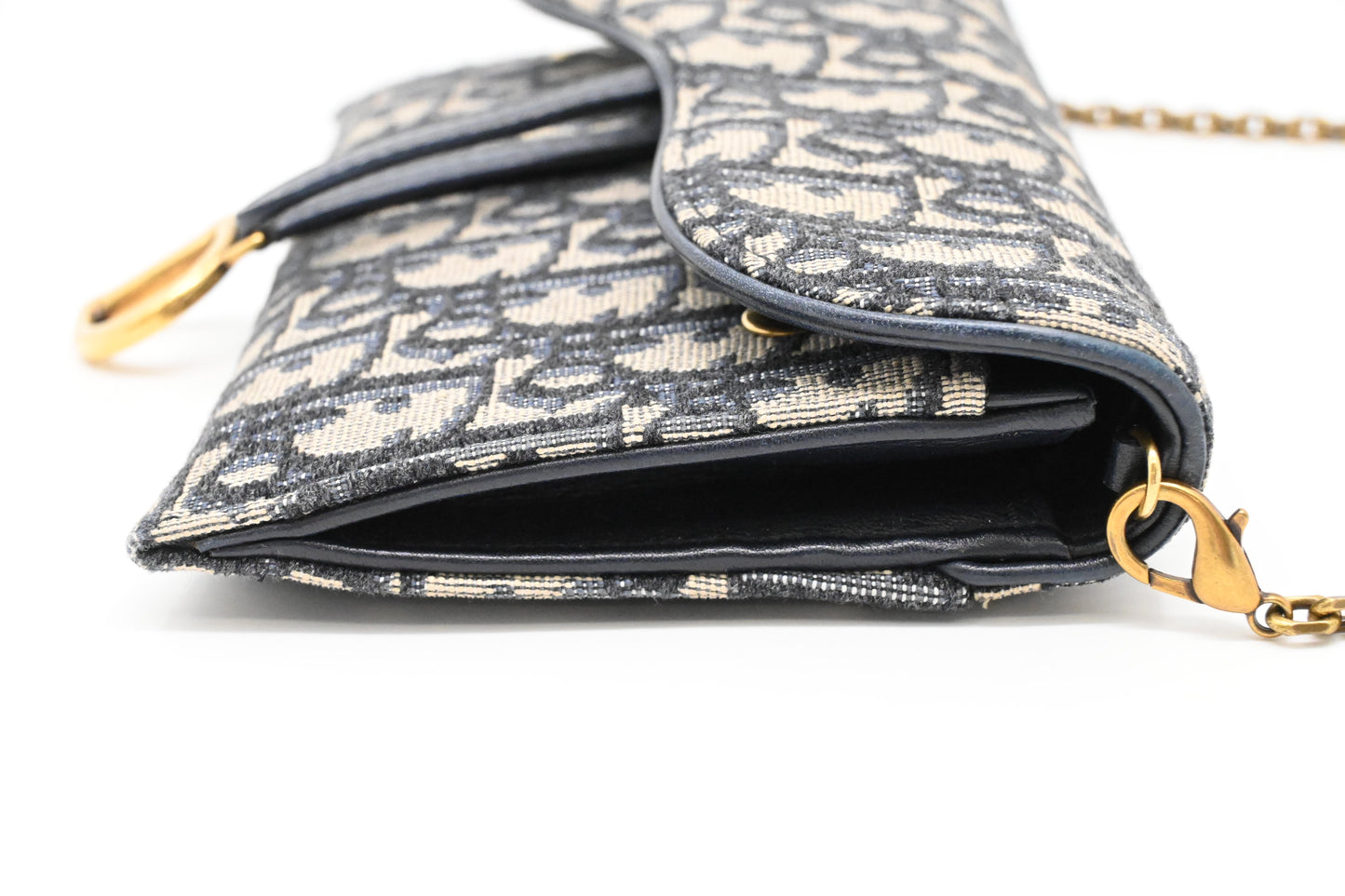 Dior Saddle Wallet on Chain in Oblique Canvas
