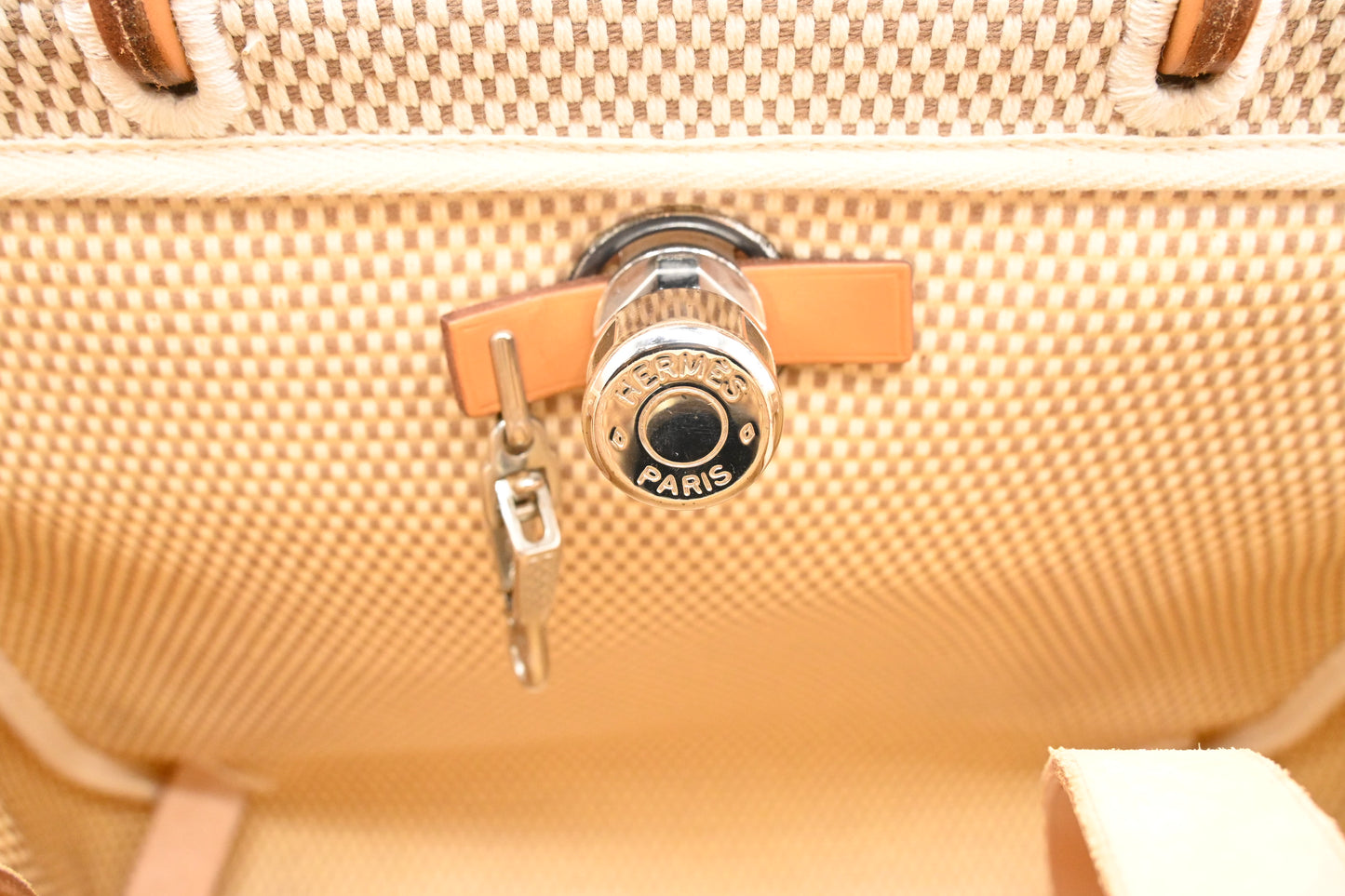 Hermes Herbag Backpack in Beige Canvas