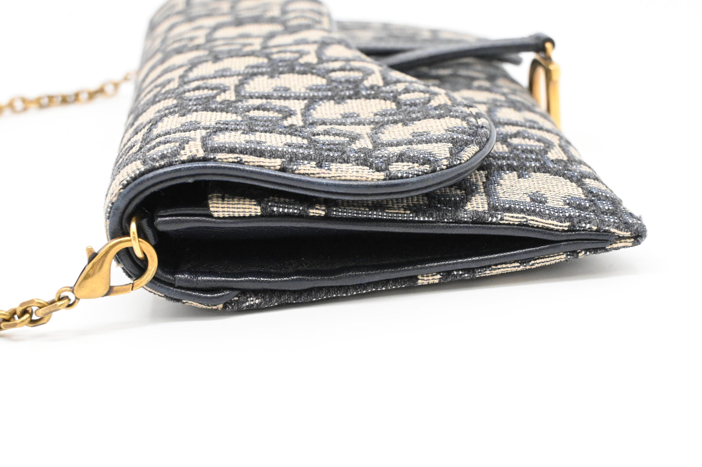 Dior Saddle Wallet on Chain in Oblique Canvas