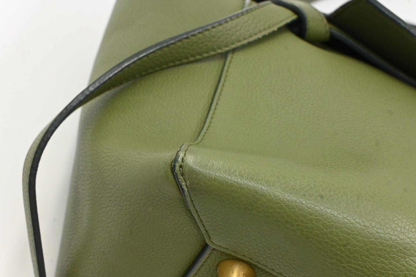 Celine Micro Belt Bag in Olive Green Leather