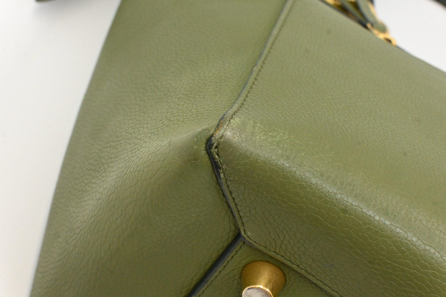 Celine Micro Belt Bag in Olive Green Leather