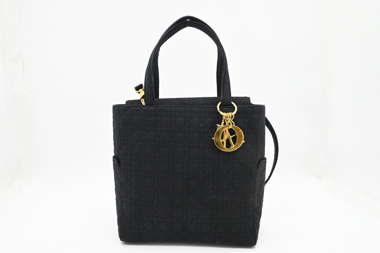 Dior 2way Bag in Dark Navy Blue Cannage Canvas