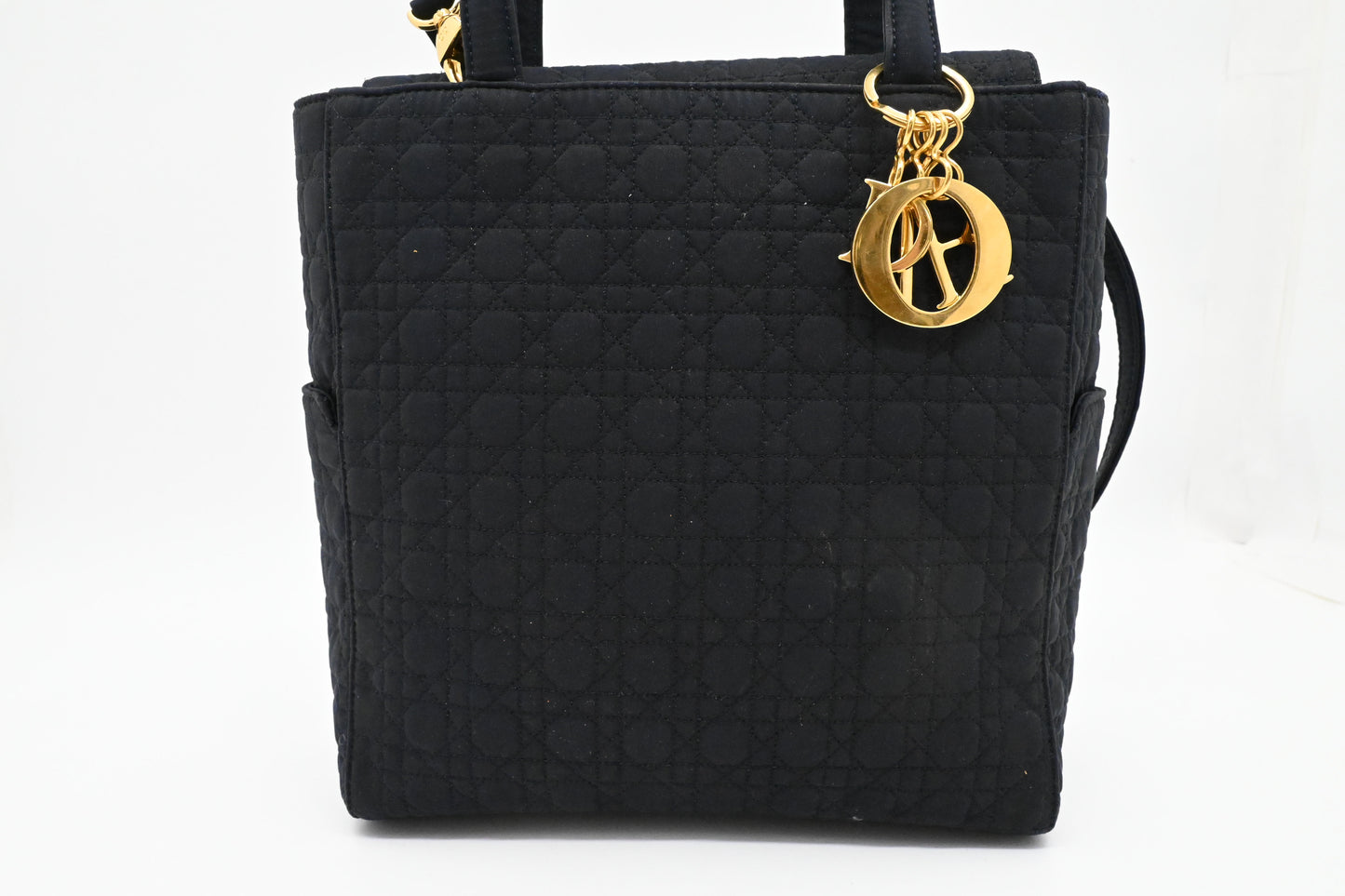 Dior 2way Bag in Dark Navy Blue Cannage Canvas