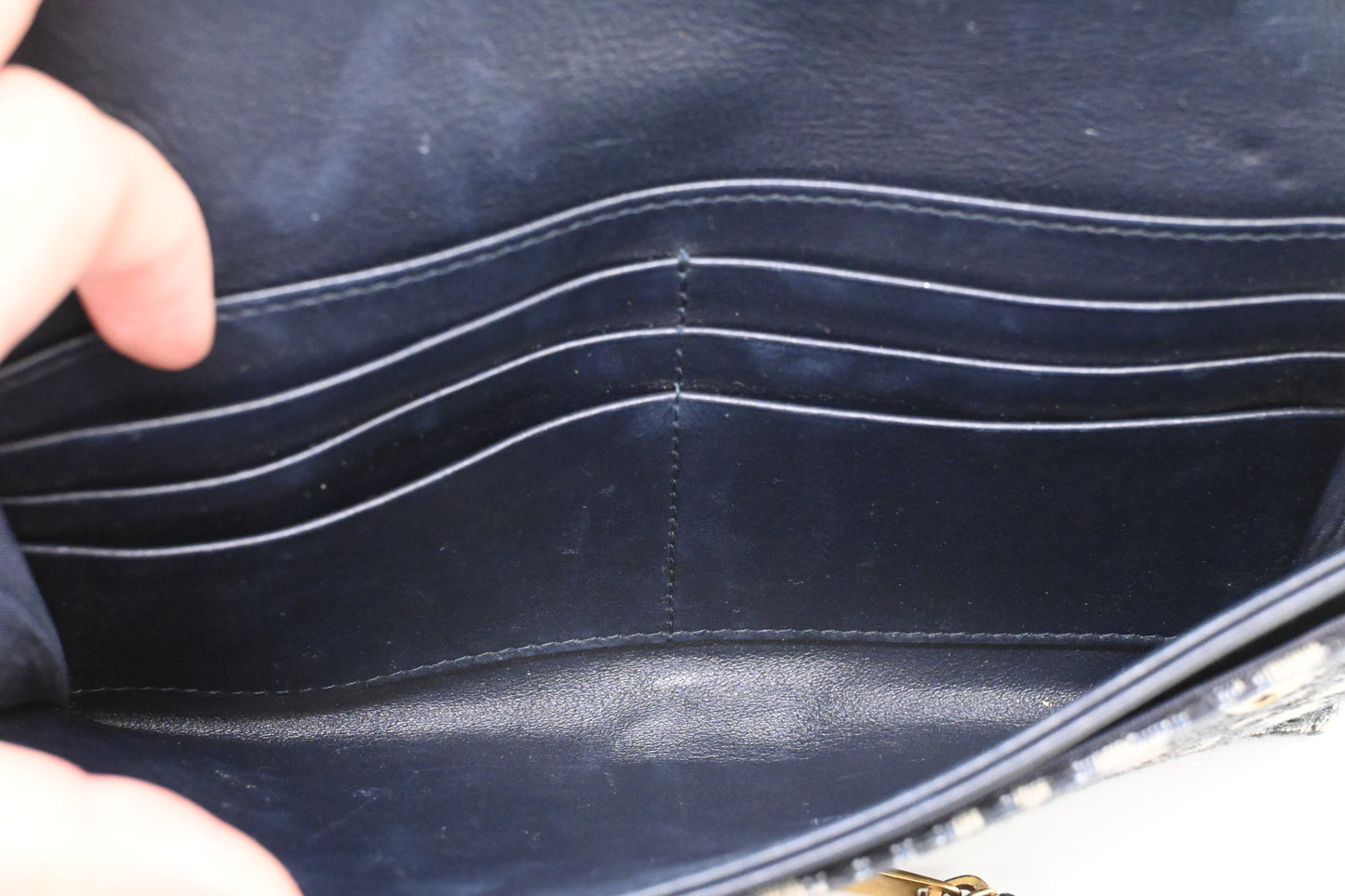 Dior Saddle Wallet on Chain in Oblique Canvas