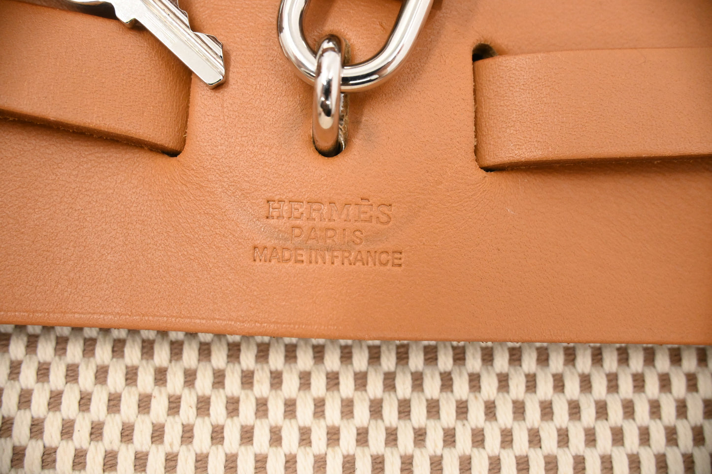 Hermes Herbag Backpack in Beige Canvas