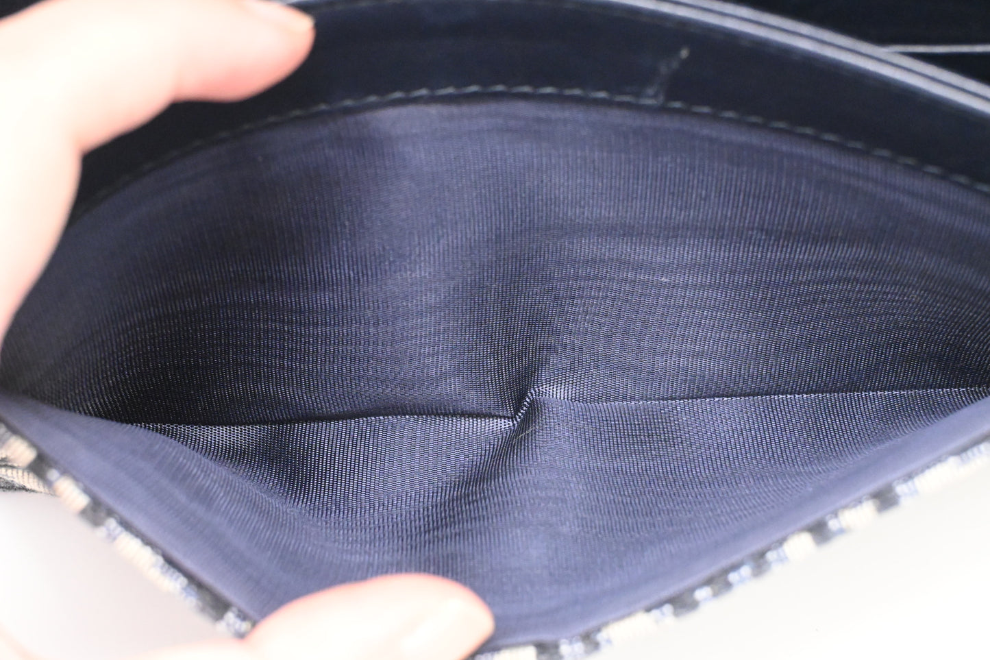 Dior Saddle Wallet on Chain in Oblique Canvas