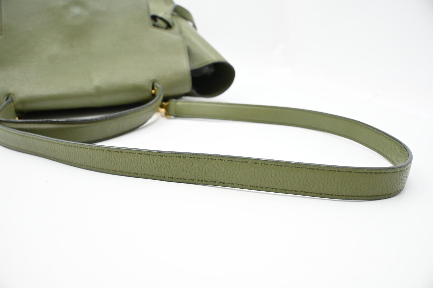 Celine Micro Belt Bag in Olive Green Leather