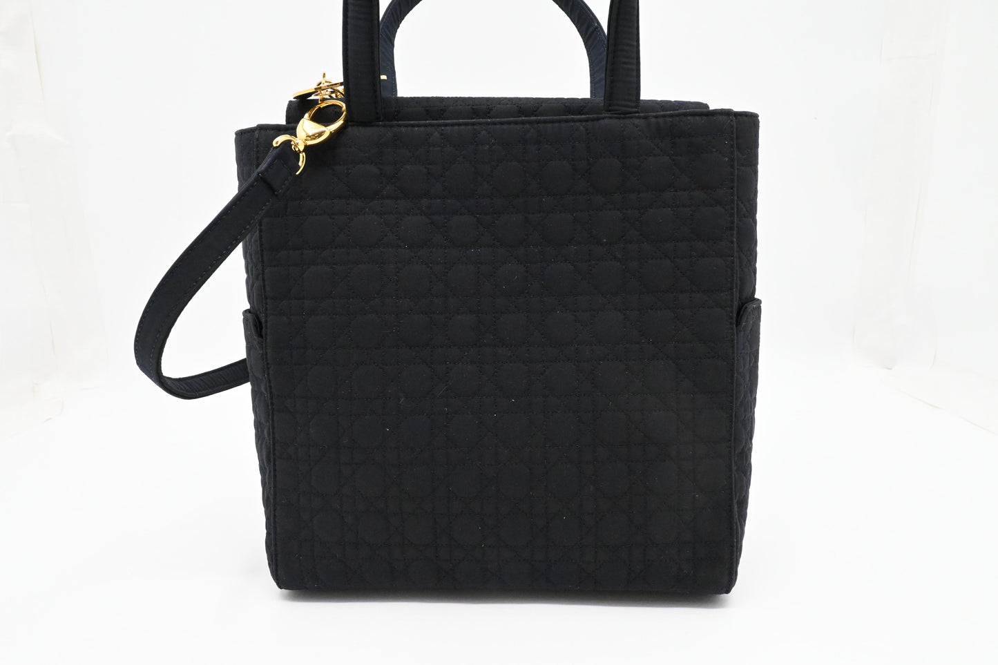 Dior 2way Bag in Dark Navy Blue Cannage Canvas