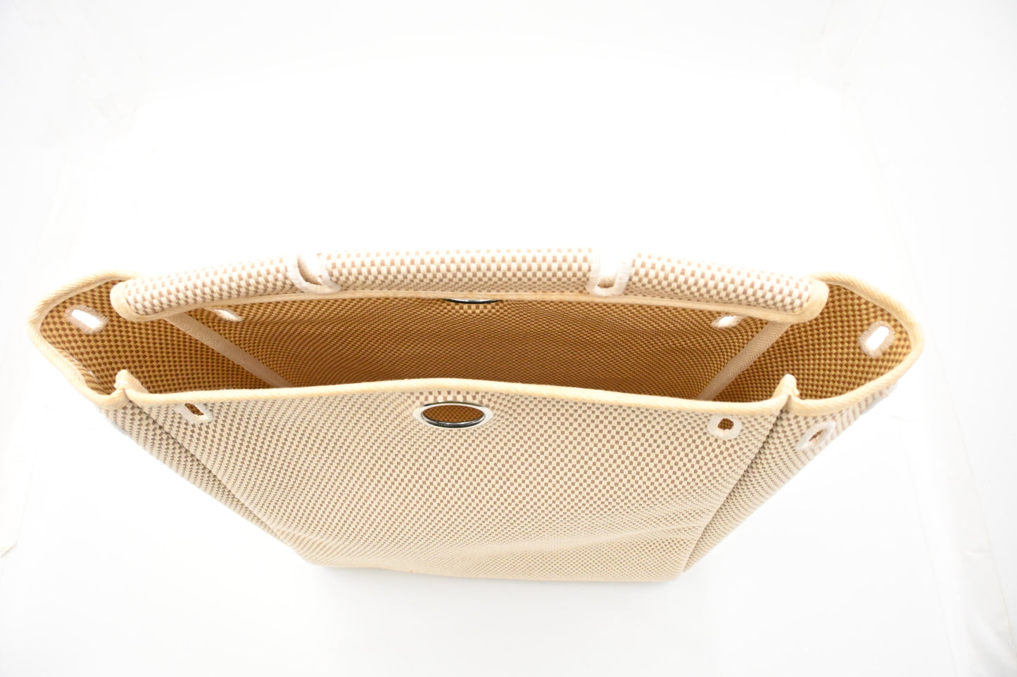 Hermes Herbag Backpack in Beige Canvas