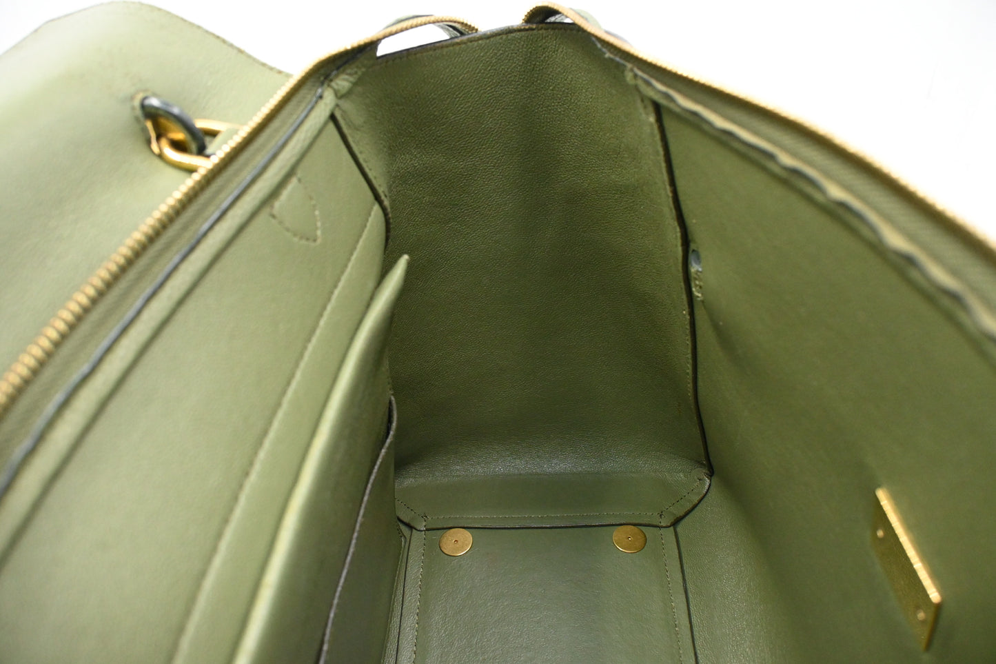 Celine Micro Belt Bag in Olive Green Leather