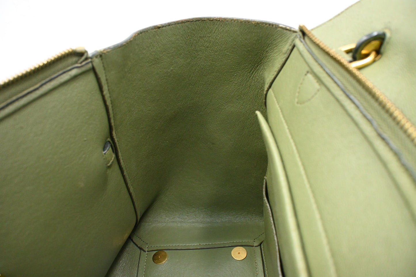 Celine Micro Belt Bag in Olive Green Leather