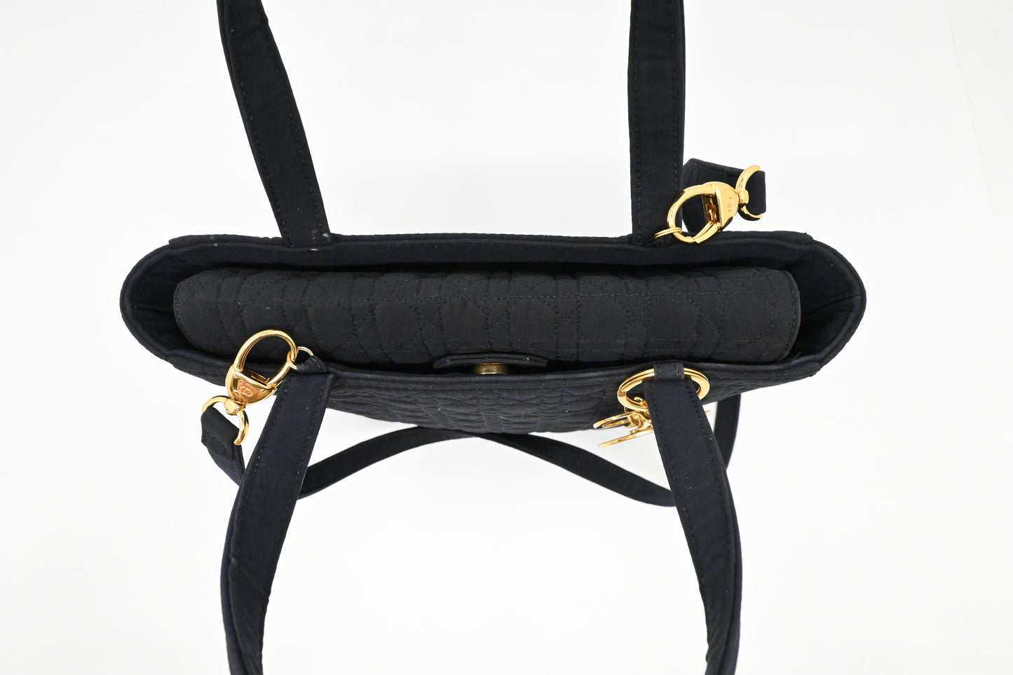 Dior 2way Bag in Dark Navy Blue Cannage Canvas